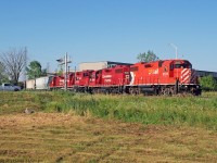 Having departed from Agincourt T08 heads through the only industrial section of the Sub west of Peterborough.