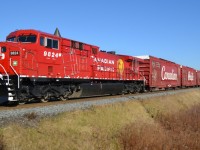 CP 9824 west leads the 2011 US Holiday train past Jury Rd mile 7.30 CP Windsor Sub with clearence to mile 66 windsor sub.