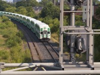 A Milton line GO train is about to knock down a (most likely) clear signal at Dundas.