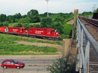 Entering Markham at the junction of the CN York Sub T08 long lumbering journey has begun.