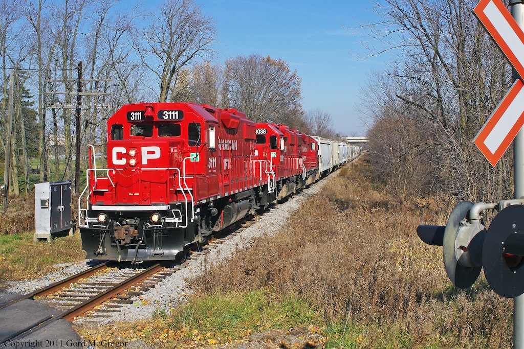 Once known as the ugliest unit on the CP roaster 3111 spent many months in Kentucky for a rebuild arriving back to service on the Havelock Nov 8  2011 is now one of the sweetest units around along with 3038 and good old 3114.t