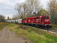 T07 running the long curve in Myrtle Station the area is very open as it used to be a busy point on the Ontario & Quebec Railway with several tracks station and mill.