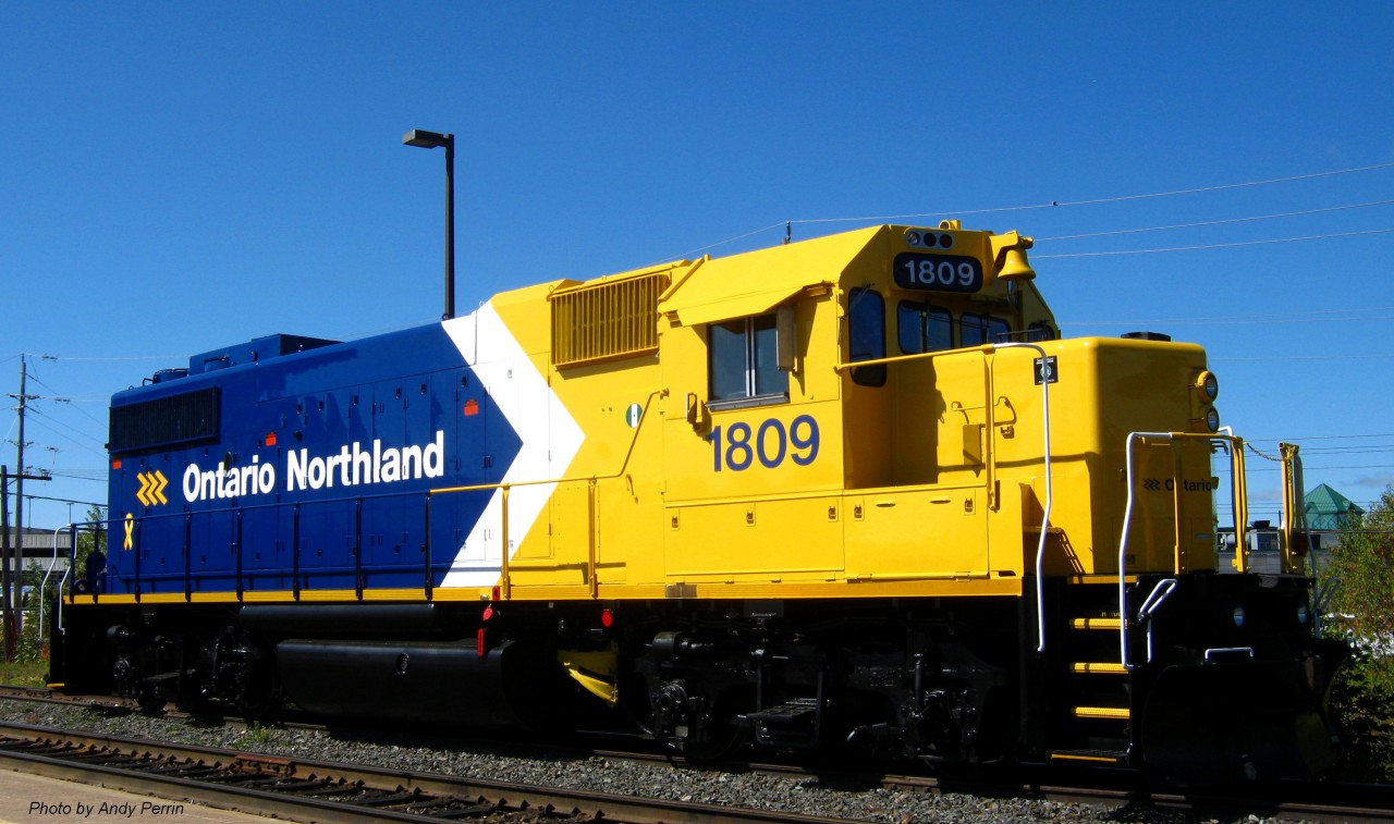 The Ontario Northland Railway has released GP38-2 #1809 on 09/16/11 in the new paint scheme.