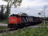 CN 207 rounds the curve before the bridge.