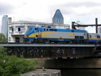 VIA 61 passing over canal Lachine on its way to Toronto.