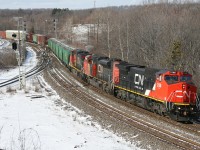 CN 148 passes through Bayview behind CN 2168, CN 8014 and CN 2609