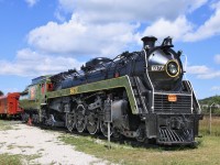 CN 6077 sits on static display in Capreol, Ontario along with a variety of other interesting local railway artifacts including INCO boxcab electrics and various mining equipment.