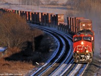 CN 2282 and 8850 have train 149 well in hand at Newtonville. 1611hrs.