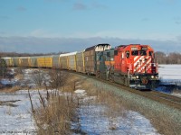 A cold and clear Easter Morning as 6030 leads auto racks through the open spaces of The Rouge Park. 