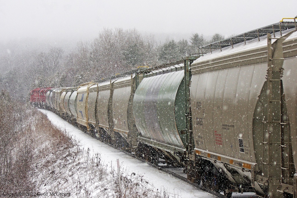 A Conductor\'s view of the winter scene at Balsam.