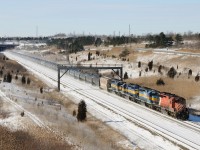 Ethanol train CP 626 passes under the Welland Canal at the Townline Tunnel. CP 5911 - DME 6359 -  ICE 6422 - ICE 6446.