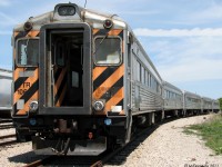 5 of the 6 "Boise Budds" from Vermont Rail System, acquired by Destiny Tours, sit in Ontario Southland's Guelph Junction Yard while volunteers work to ready the cars for tourist service. 3 would be renovated and used on the Guelph Junction Express tourist train between Guelph and Campbellville ON in conjunction with OSR, while one resold and the other two kept as spares. Unfortunately, problems between the operators and the City of Guelph caused this train to cease operation in Fall 2011.