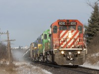 CP 627 CP 6010, CITX 3062, DME 6369, DME 6056 hustle across the galt sub on the approach to SNS Puslinch CP Galt sub Mile 45.6