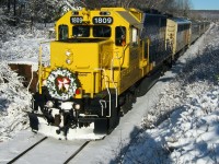 ONR 698 #1809 pulling the Northlander consist at mile 1 of the temagami sub.