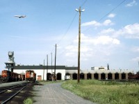 It,s quiet on this hot Sunday at Taschereau yard diesel shop.