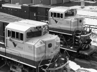 VALE SD80's awaiting final touches outside CRCR.