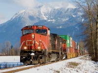 Train #417 w/ the 2686 a  Dash 9-44CW in the lead and westbound at MP 69.27 / CN Yale Sub, Chilliwack, B.C.