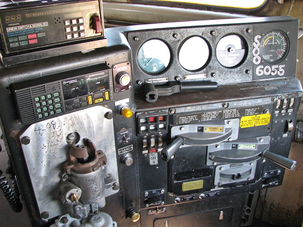 Control stand of Soo SD60 6055. Taken with Permission of the crew.