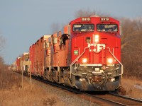 CP 115-12 in disguse heads through the Shannonville straightaway approaching Belleville