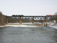NS 327 soars over the Grand River in Paris