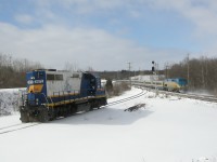 Here RLK 3873 heads solo, up the Dundas Sub, to Hagersville Sub to get another Engine, while VIA 73 sneeks by on the north track