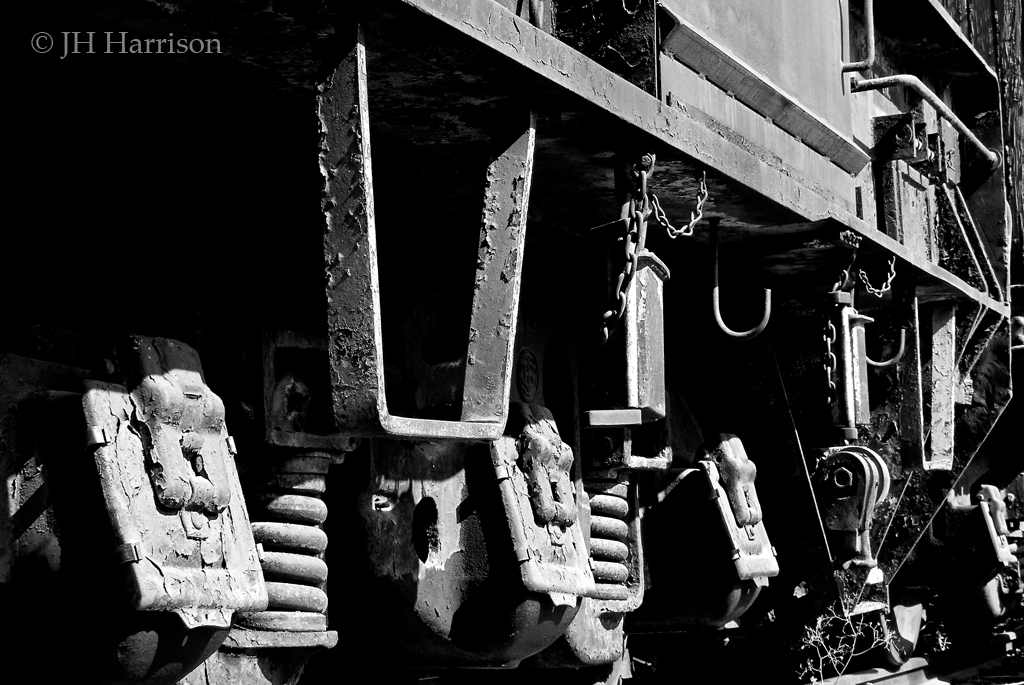 The undercarriage of the BCOL 6501, a 150 ton Brownhoist built in 1957.
