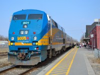 Passengers get off and on VIA 73 after it makes its stop in Chatham before continuing onward to Windsor.