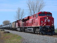 CP 640 an ethanol train led by new CP 8902, heads eastbound at Jeannette. mp 76