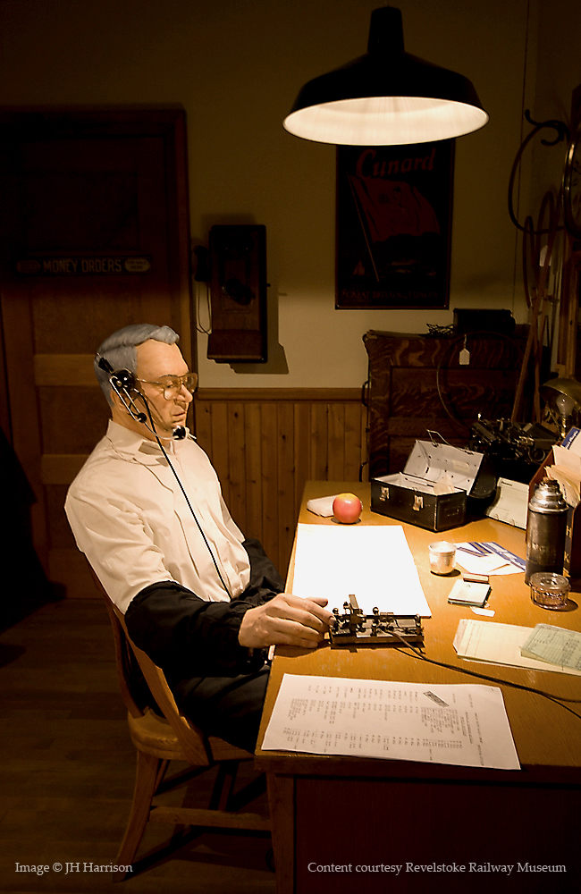 The dispatcher at the Revelstoke Rlwy. Museum. A man of very few words and much patience.