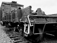 An old flatcar, full of character and steeped in history, gets a well deserved rest at the Revelstoke Railway Museum.  