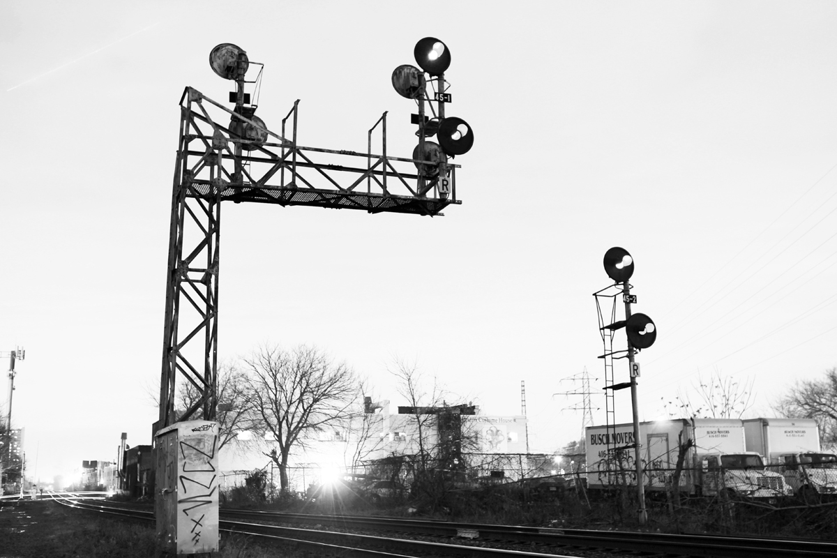 Signals at night, left the shutter wide open for this, post processed as well to add effect..