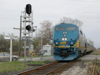 VIA 919 backs pass George Ave to wye the train at the Jefferson Wye.