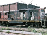 A weathered GP-9 4585 waiting to be rebuilt as slug 276. 