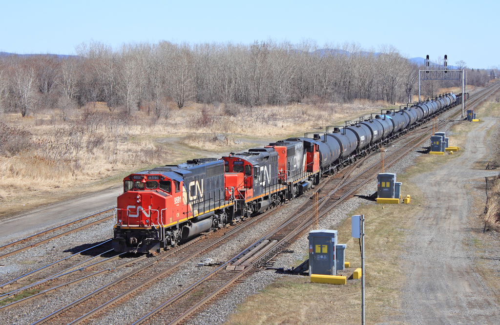 CN 9591 with local freight.