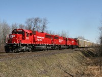CP 147 with CP 6240,6260,6254 is approaching the west siding switch Guelph Jct. 