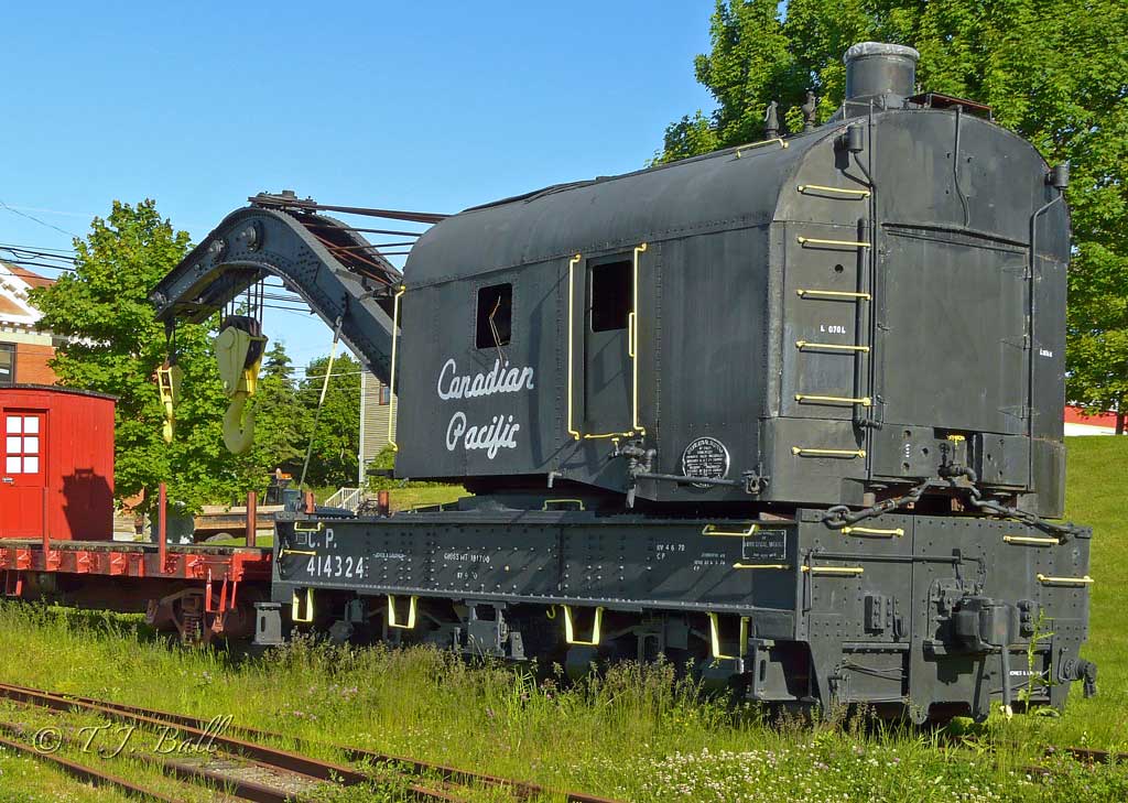 Former CP steam crane on display at the New Brunswick Railway Museum in Hillsborough, N.B.