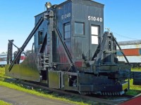 Jordan Spreader, formerly CN, on display at the New Brunswick Railway Museum in Hillsborough, N.B.