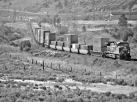 CPXE 8647 seen here between Spences Bridge and Ashcroft. Exact location unknown.