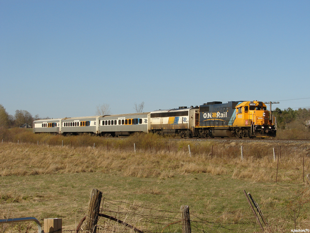 The sun is setting on CN P69831 29, the Southbound Northlander, the sun is also setting on the Ontario Northland as sale to the private sector (CN) seems only months away.