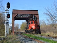 The Chatham local switcher heads westbound back into Chatham after letting VIA 72 pass by.