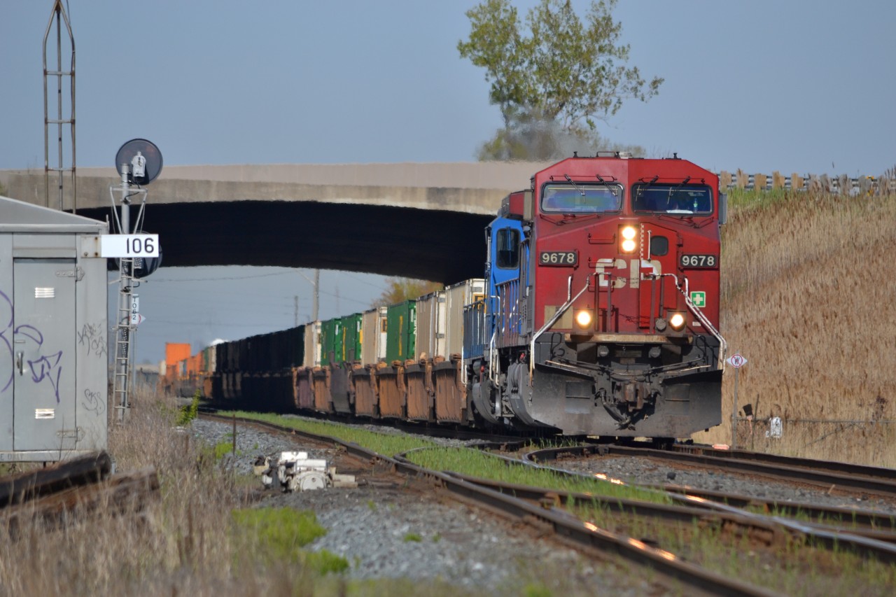 CP 244 proceeds east out of Walkerville Yard and proceeds towards the siding at Jefferson to do some work.