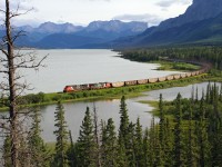 An eastbound Canadian National coal train curves through Swan Landing, Alberta, on the afternoon of July 20, 2011.