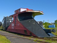 Ex CN double-ended plow 55698 on display at the New Brunswick Railway Museum in Hillsborough, N.B.