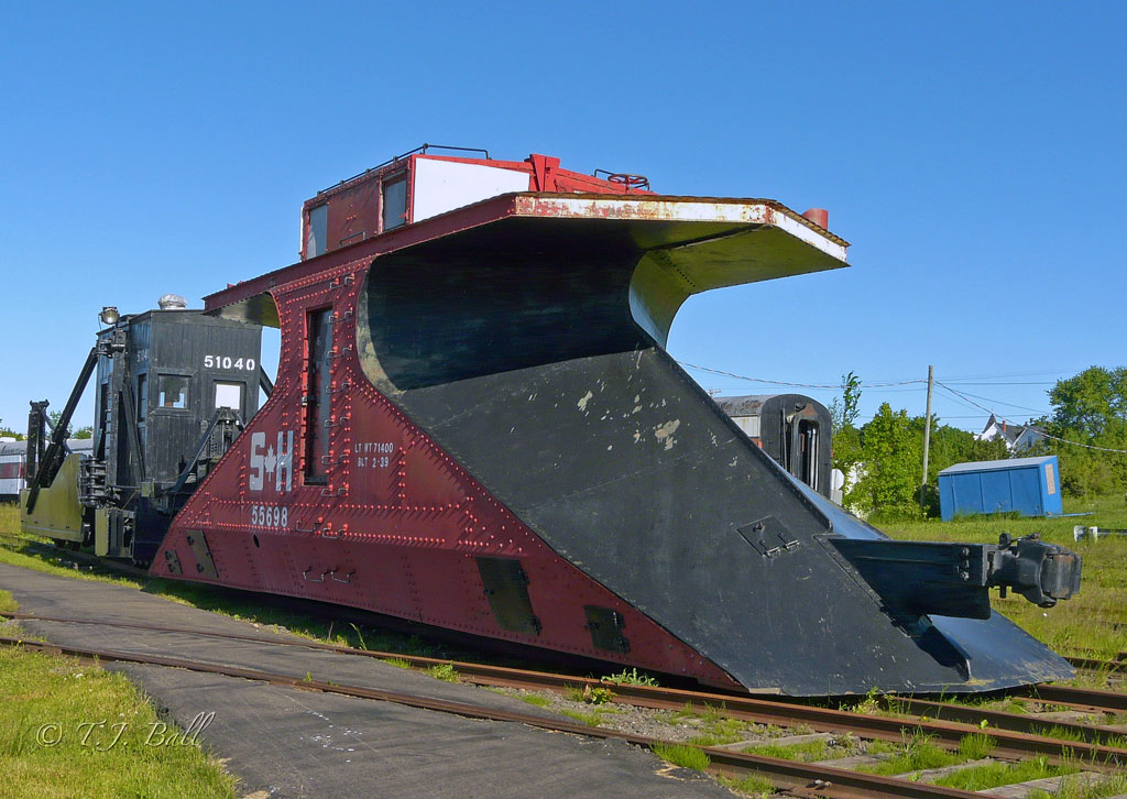 Ex CN double-ended plow on display at the New Brunswick Railway Museum in Hillsborough, N.B.