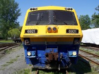 Via 6921 sits in the yard at EXPO Rail, this is one of the Via LRC's that was saved and put into a museum.