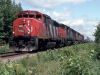 CN 131 eases up on the throttle before the curve and the downgrade before the village.