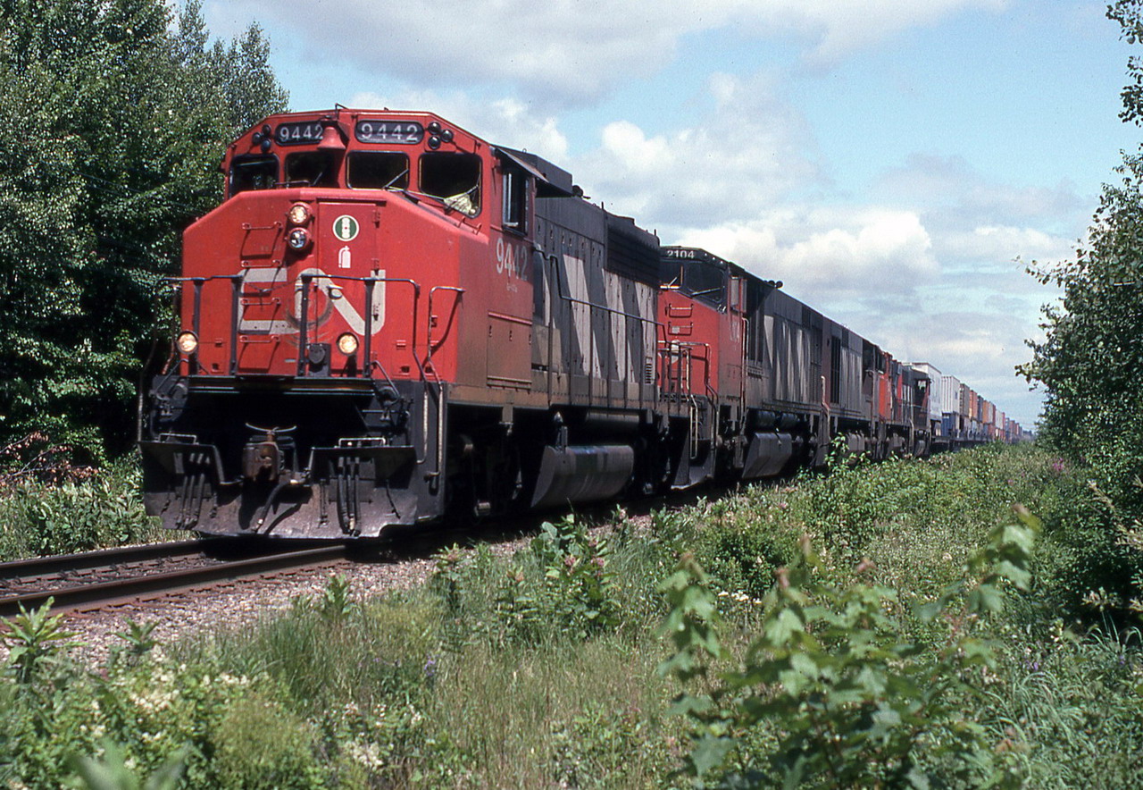 CN 131 eases up on the throttle before the curve and the downgrade before the village.