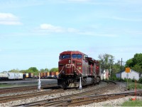 Train # 143 with CP 9724,9585 arriving at Smiths Falls for a crew change, before heading off to Toronto on the Belleville Sub. 