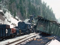 No. 12 derailed at the north switch Canyon when a ore car apparently had a problem at the switch. I remember the DNR was not amused at the iron ore (sinter) going into the Agawa River, but the Agawa had so much iron in it anyways that the water was red at times.