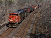 CN 331 highballs out of London and under Denfield Rd. 